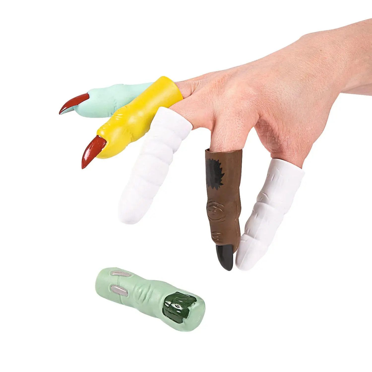 Halloween Skeleton & Monster Plastic Fingers, 3", Bulk 72 Pcs