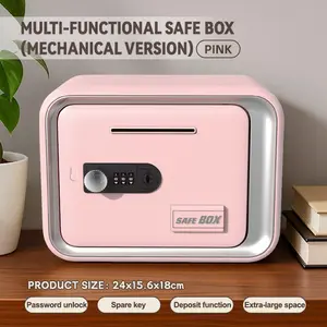 Home Mini Password Lock Safe Box, Home Security Safe, Anti Theft Safes, Durable Abs Material, Large Size Reinforced Packaging, Coin Bank Small Box, Ideal Gift for Kids