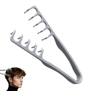 Texture Comb, Volumizing Fluffy Texture Styling Comb for Men and Women, Hair Texture Comb, Wide-Tooth Texturizing Styling Tool for Volume & Fringe Parting, ABS Plastic with Textured Grip Tool for Men, Grey
