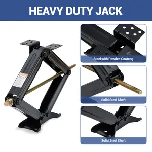 RV Scissor Stabilizer Jacks – Heavy-Duty 5000 LBS Load Capacity, Adjustable Height from 4" to 24", Effortless Crank Operation for Stable Leveling of Campers, Travel Trailers & Motorhomes, No-Wobble Solid Support – 2 Pack