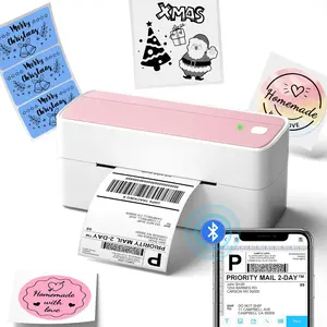Phomemo Bluetooth Thermal Label Printer, 241BT 4X6 Wireless Shipping Label Printer for Small Business, Pink Label Printer for Shipping Packages, Compatible with iPhone, Android, Amazon, Shopify, UPSP