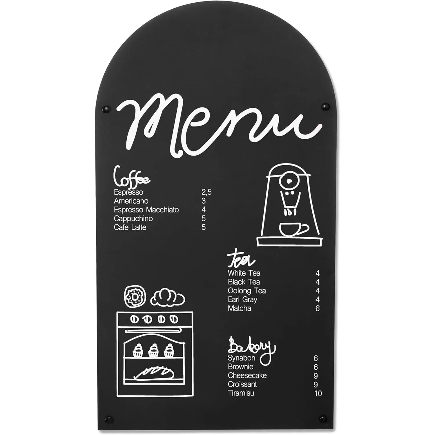 Metal  Chalkboard for Wall - 17 x 31.5 Inch Large Chalk Board Sign Board for Wall,  Board, Blackboard   Menu Board for Kitchen, Hanging Signs - Arched