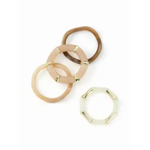 Cider 4 PCS BAMBOO TUBE & WAVE RESIN BRACELET SET