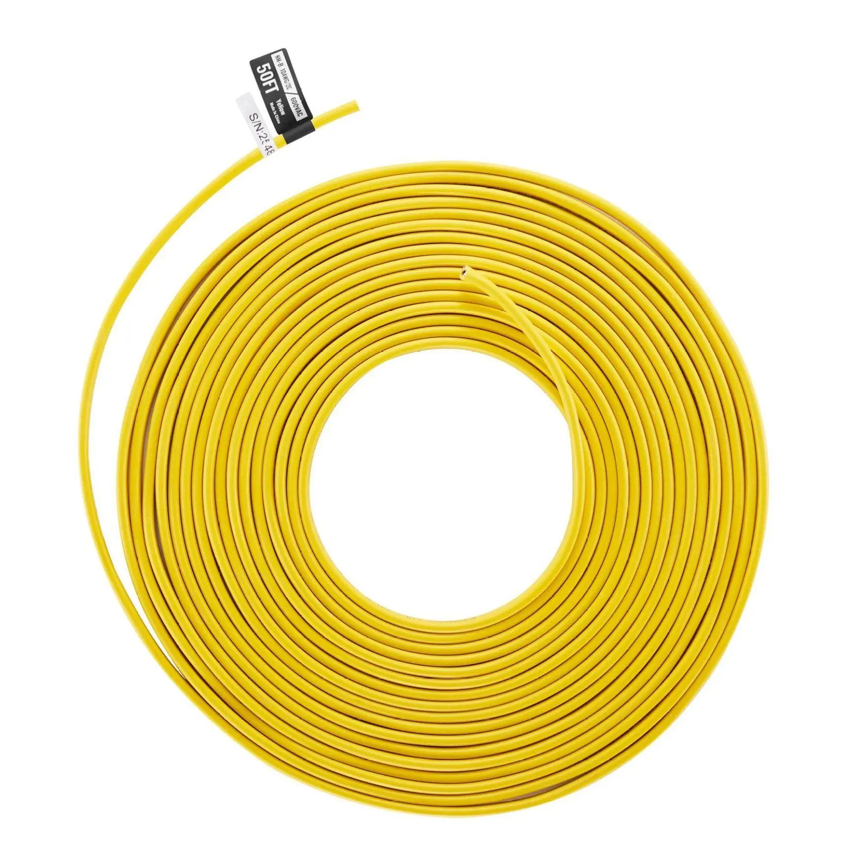 10AWG NM-B Wire - 2 Conductor Electrical Wire with Ground, 50ft - Residential Indoor Wiring for Outlets, Switches & Lighting Default