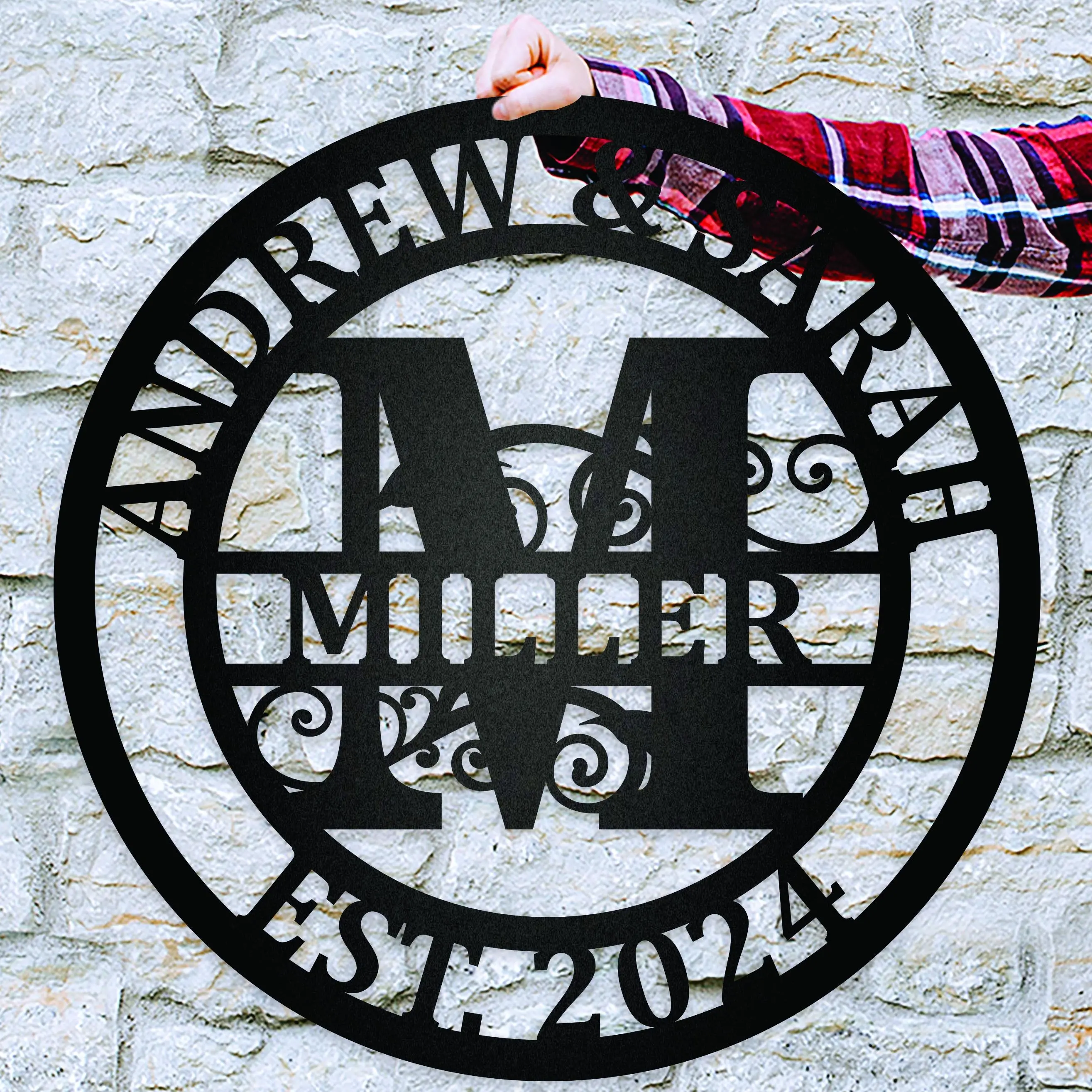 Custom metal monogram, personalized Family Name Metal Sign, Last Name Sign, Initial, Metal Monogram, Housewarming Gift, Wedding Anniversary