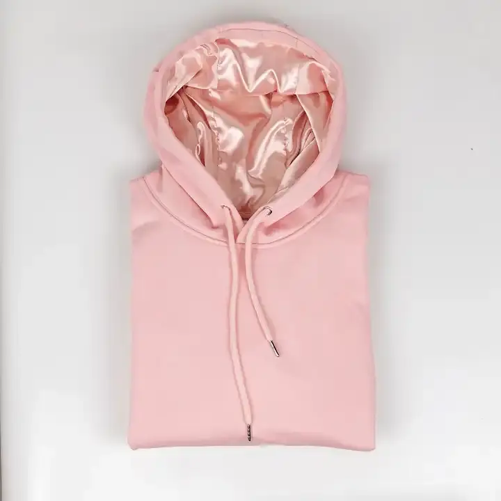 Satin Lined Hoodie Women's Casual Long Sleeve Satin Pullover Hoodie Sweatshirt Tops