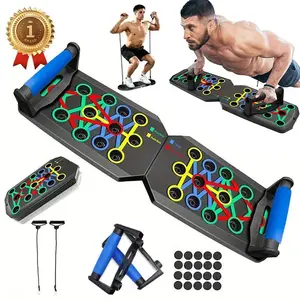 【Upgraded Version】 Push up Board, Push-up Board Training Set,28 Holes Home Push-up Training Board, Pull Bar, Chest Muscle Abdominal Muscle Training Equipment for Men & Women, Fitness Enthusiasts, Upper Body Strength, Portable Design, Ab Workout Machine