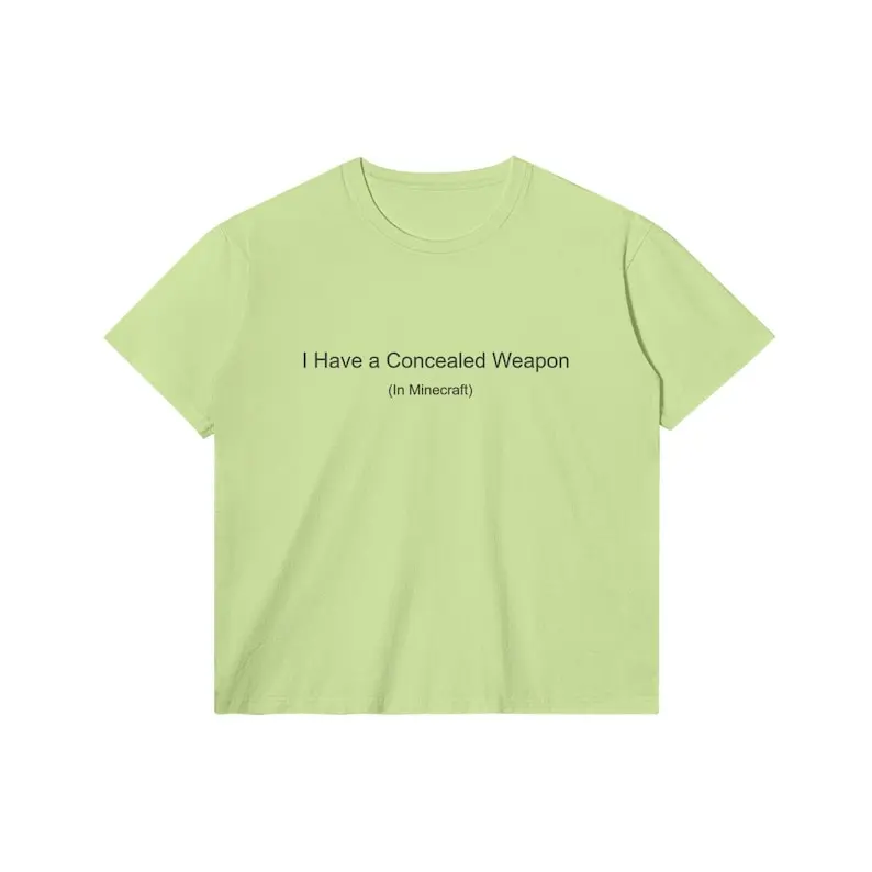 Funny Minecraft Shirt – “I Have a Concealed Weapon (In Minecraft)” Meme Tee | Gamer Humor Shirt | Gag Gift Shirt