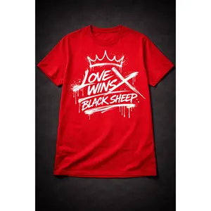 🖤 Love Wins x Black Sheep Red— Drip Tee