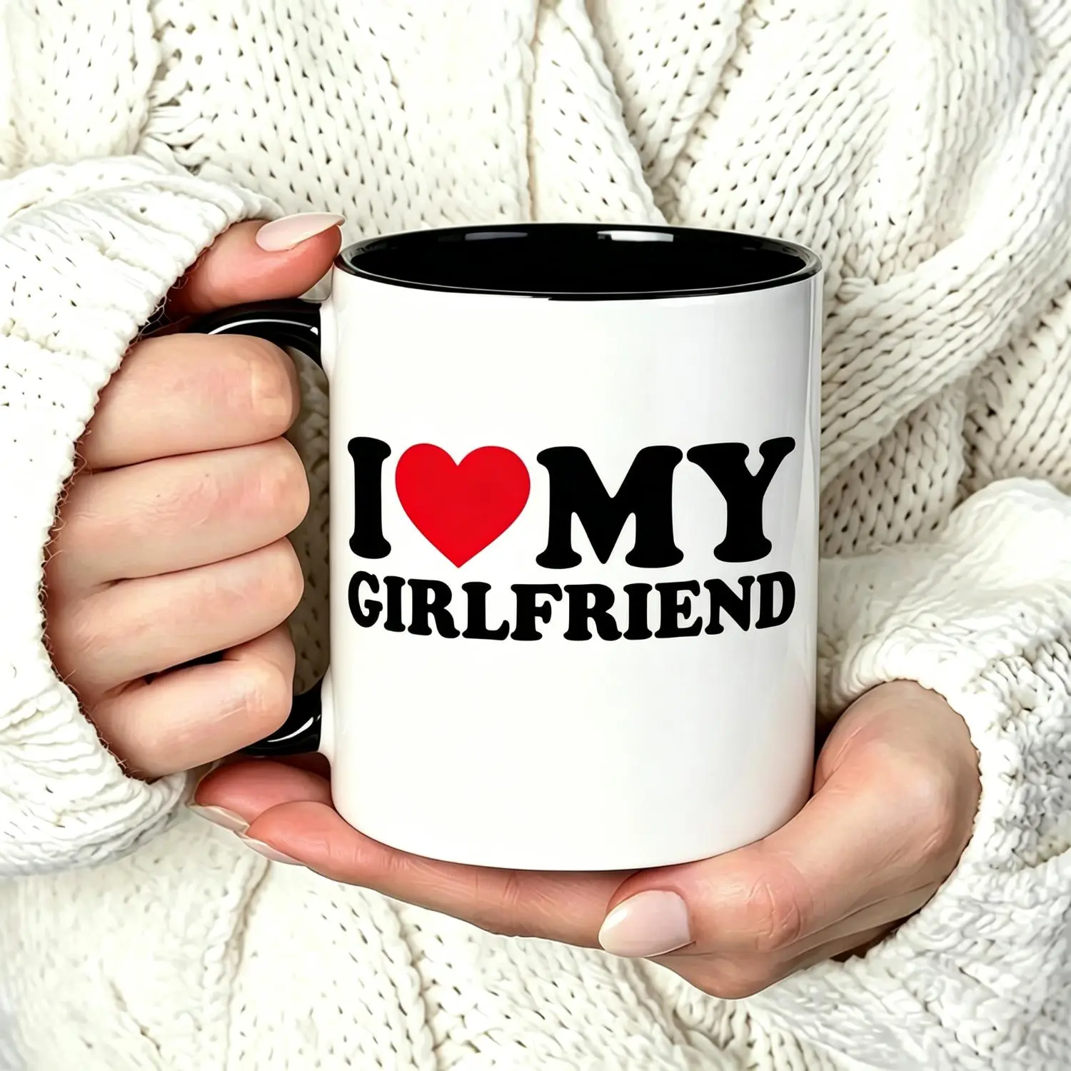 1pc 11Oz Ceramic Mug I Love My Girlfriend Cup I Heart My Girlfriend Cup GF Ceramic Cup men and women