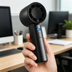4000mAh USB Rechargeable Handheld Fan, Powerful High Speed Turbo Cooling Mini Personal Fan, Battery Operated Portable Fan, Summer Outdoor Travel Essentials, Ideal Gift for Men & Women, Navy Blue