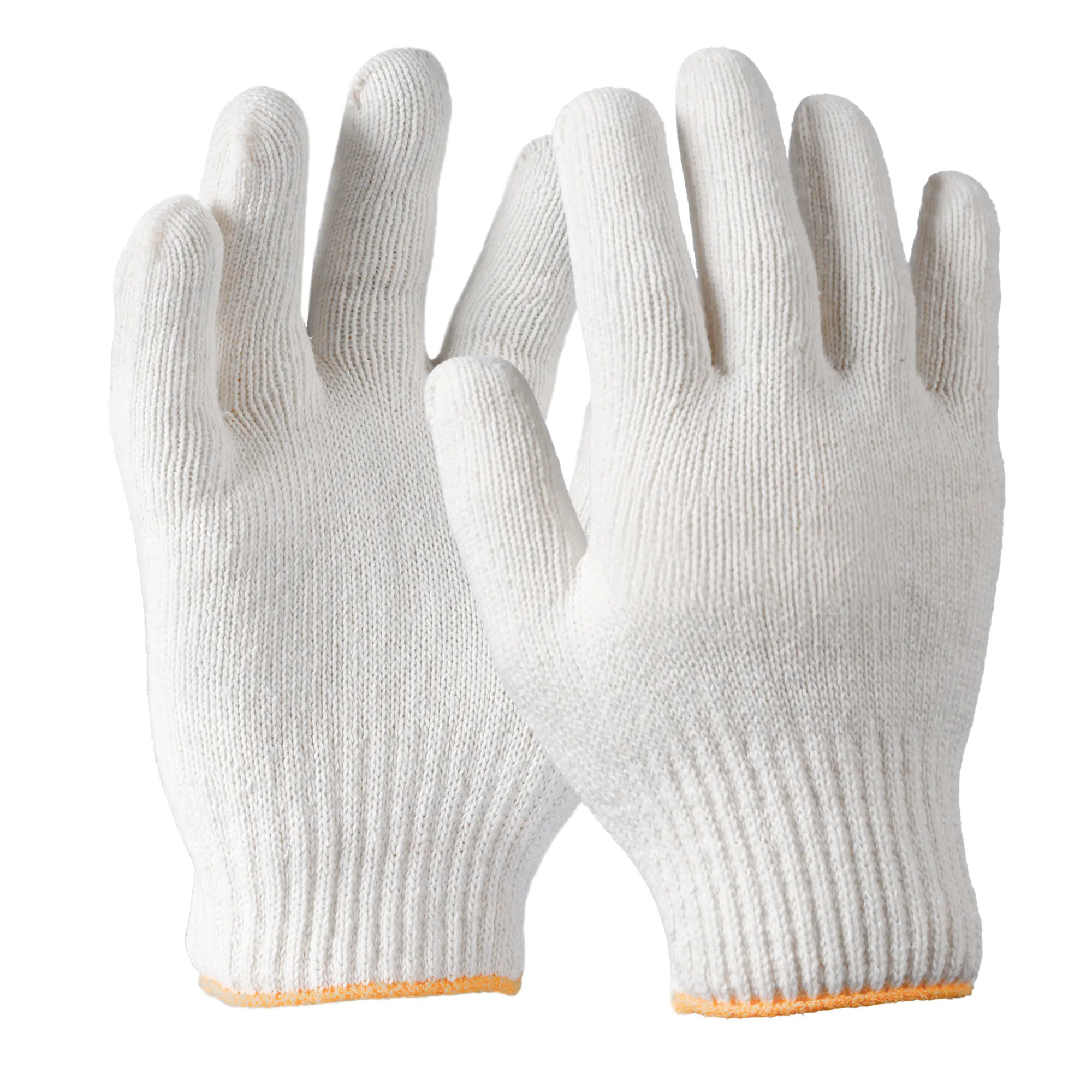 White Cotton Knitted Work Gloves, 10-200 Pairs, Breathable Anti-Slip Durable Easy Flex Gloves with Polyester for Daily Wear Resistance, Gardening & Warehouse Work Safety Protection, Knitted Fabric, Easy Flex, Polyester Resists Daily Wear, Breathable Glove
