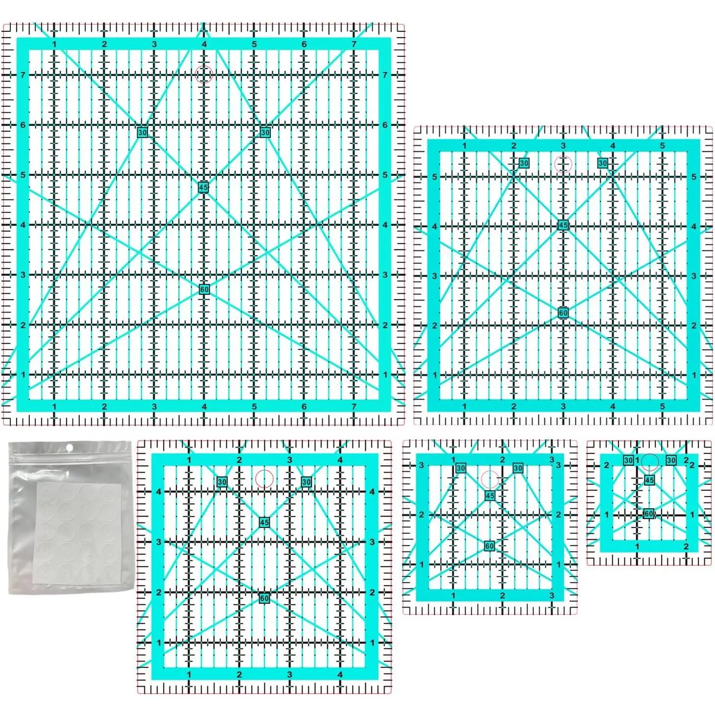 Quilting Rulers,Quilting Templates Square Ruler (2.5",3.5", 5", 6",8")