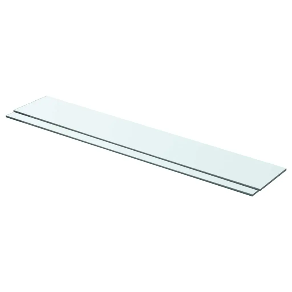 vidaXL Wall Shelf 2 Pcs, Floating Shelf, Display Shelf, Wall Mounted Shelf for Book DVD CD Photo Frame Trophy Planter Pot, Modern, Tempered Glass 3051572