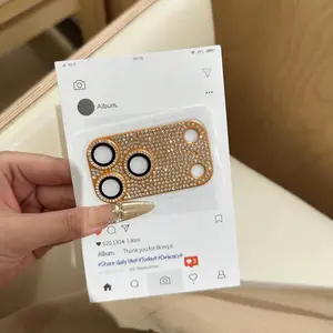 17pro Max Flash Diamond Lens Film Full Coverage Protection, High Aesthetic Luxury Goddess Multi-Color 17pro, Style Phone Accessory