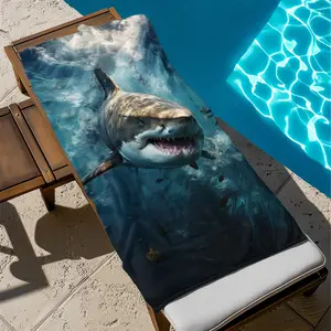 1PC Stylish Shark Design Beach Towel | Oversized Highly Absorbent  Quick-Dry | Summer Must-Have | Perfect for Summer Enjoyment Beach Pool  Travel | Beach  Bath Towel