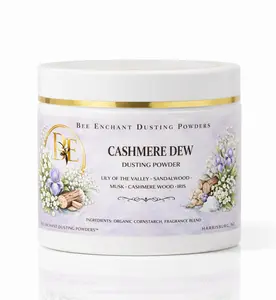 Bee Enchant's Cashmere Dew Custom Body Dusting Perfume Powder- Scented - Finely Milled powder Talc-Free Fragrance Vanilla Daily-Natural shower powder Cosmetic Skin Repair, body powder- perfume powder- dusting body powder, luxury powders