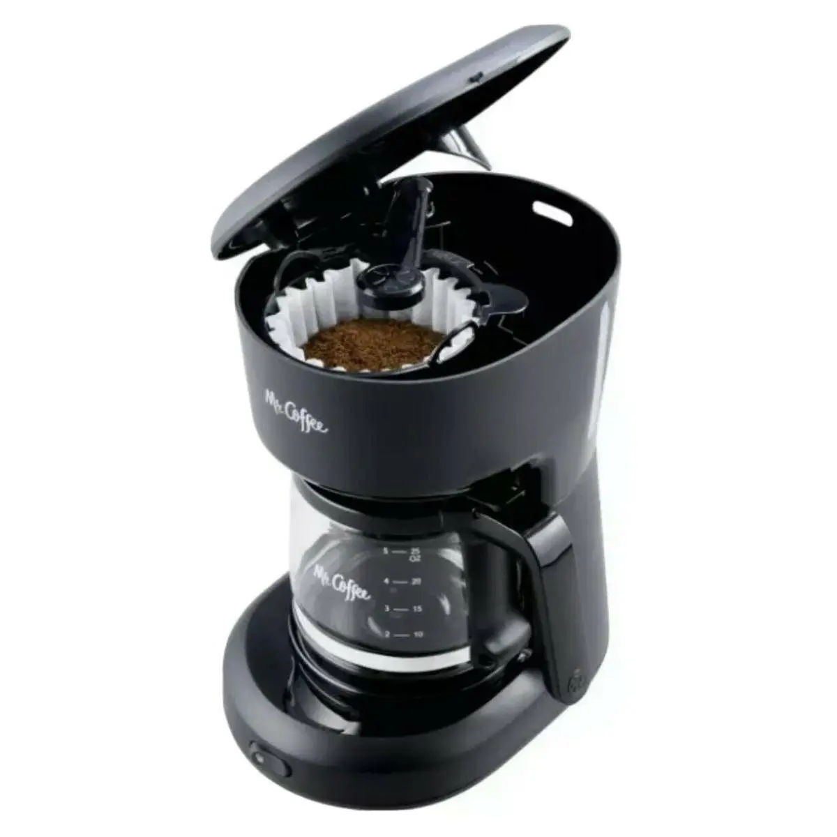 Mr. Coffee 5-Cup Compact Coffee Maker - Black, Small Footprint, Simple Operation, Efficient Brewing for Kitchen Use