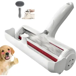 Reusable Lint Roller Cat and Dog Hair Remover for Furniture, Dog Brush for Shedding, Portable Multi-Surface Fur Removal Tool for Sofas Carpets Clothing Bed Sheets