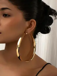 Circle Earrings for Women, Statement Earrings, Vintage Flat Design, Exaggerated Simple Style, Elegant Jewelry Accessory Valentine's Day Gift For Girlfriend