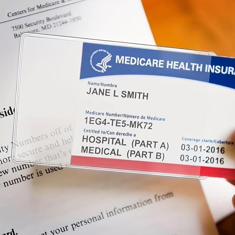 10 Pack New Medicare Card Holder Protector Sleeves, 12Mil Clear PVC Soft Waterproof Medicare Card Protector for New Medicare Card Credit Card Business Card, Heavy Duty Card Sleeves