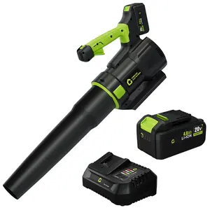 【GARVEE】20V Brushless Cordless Leaf Blower, 650 CFM 200 MPH, 2-Speed Lightweight Electric Blower Includes 4.0Ah Battery & Charger for Lawn, Yard, Driveway & Garage Cleaning