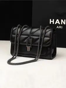 25 fall&winter Women's Fashion Chain Strap Quilted Crossbody Bag, 2024 New Style Casual Versatile Shoulder Bag for Daily Used, Trendy All-match Commuter Bag, Fashionable Crossbody Bag