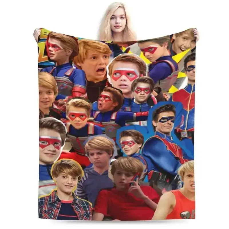 Henry Danger Cartoon Plush Throw BlanketSuper Soft Cozy Warm Fuzzy Flannel, Lightweight for Couch Bed Camping Travel, Great Gift for Boys & Girls