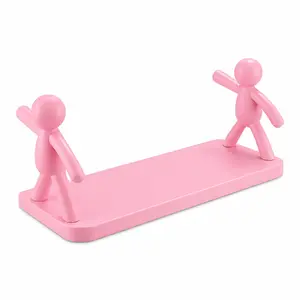 Pastel Pink Human Figure Floating Wall Shelf - Waterproof, Minimalist, Decorative Shelves with Damage-Free Installation for Skincare, Keys | Trendy US Home Decor Accessory