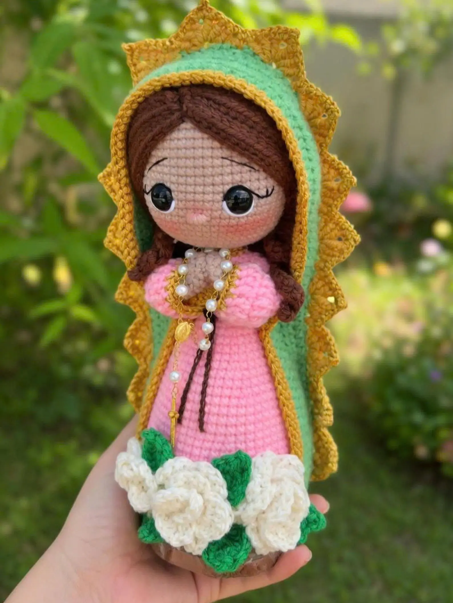Handmade Crochet Virgin Mary Doll Catholic Gift Religious Home Decor Amigurumi Prayer Doll Christian Gift for Mom