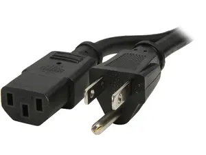 C2G 25545 16 AWG Universal Power Cord (NEMA 5-15P to IEC320C13) TAA Compliant, Black (6 Feet, 1.82 Meters)