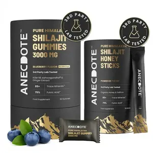 Anecdote Pure Himalayan Shilajit Gummies 3000mg ( 60 gummies ) and Anecdote Pure Himalayan Shilajit Honey Sticks ( 30 Sticks ) Superfood Supplement Muscle Supplement