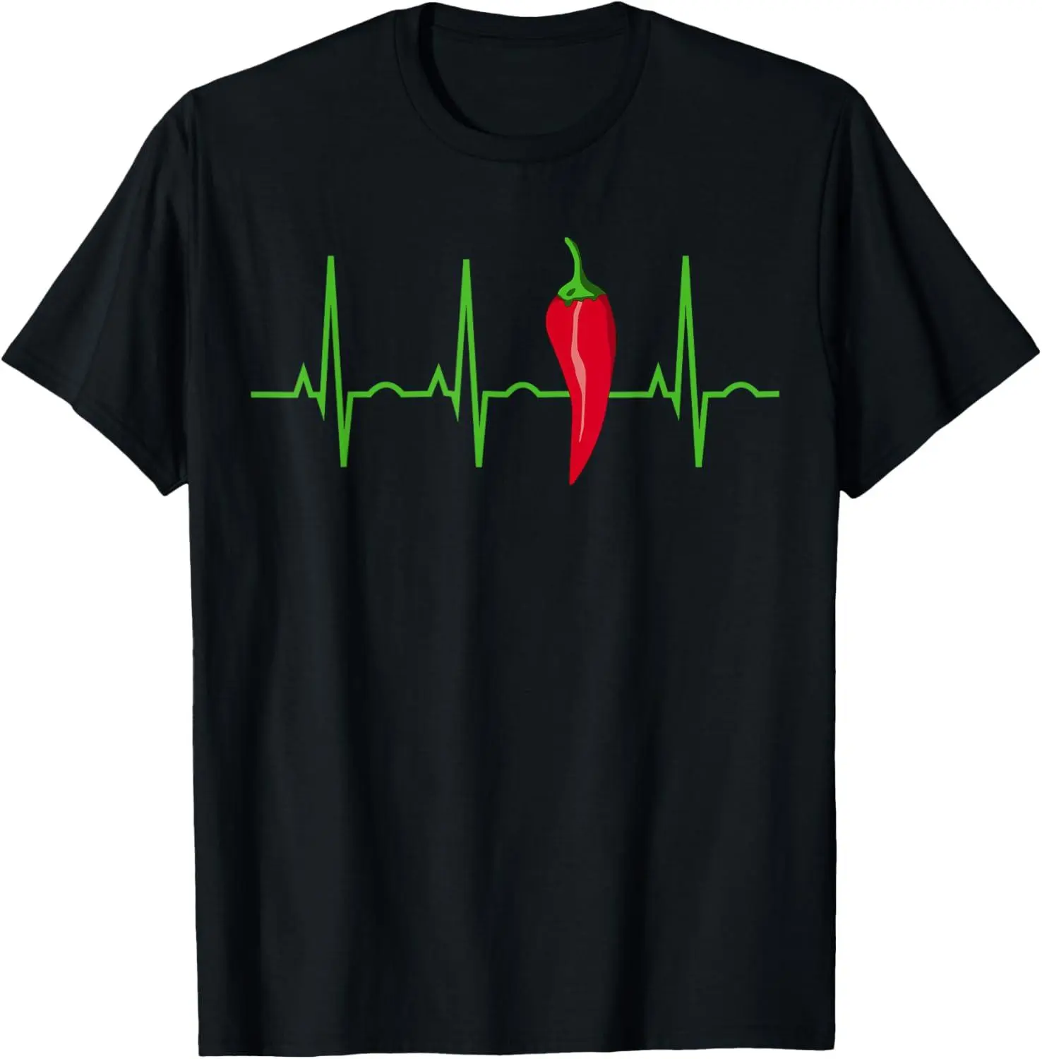 100% cotton Unisex Chili Pepper Heartbeat Shirt - Chili Pepper Lover T-Shirt T-Shirt