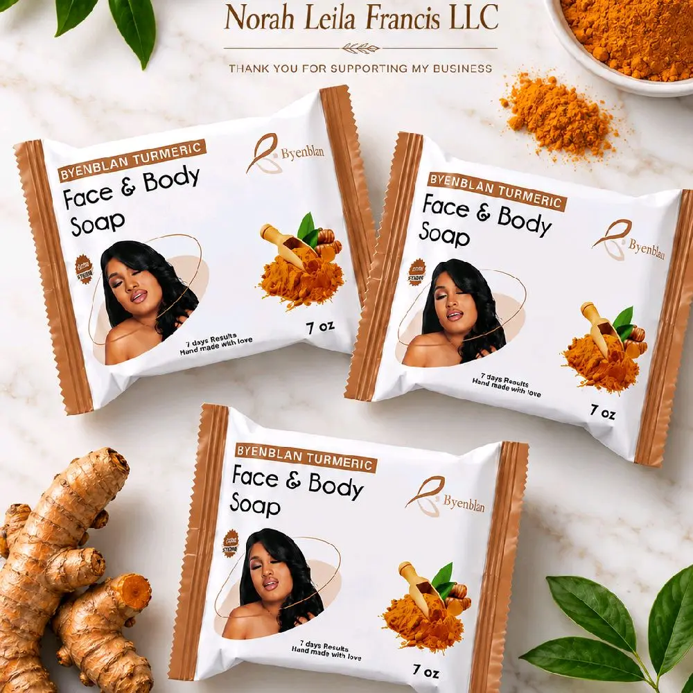 3-Piece Byenblan Turmeric Face & Body Soap 7 oz Each