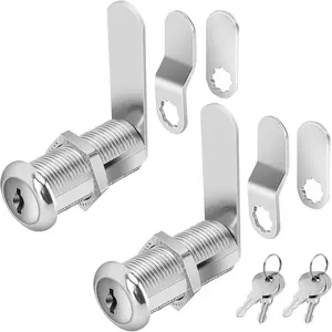 Cabinet Locks with Keys, 1-1/2" Long Cam Locks Keyed Alike, Cam Lock Set for Cabinets, RV Storage, Tool Box, Thick Drawer, Zinc Alloy (2 Pack, 1-1/2 Inch)