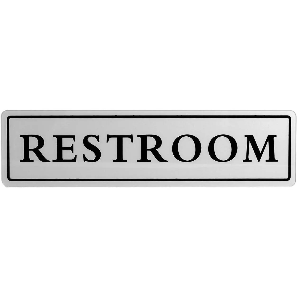 Classic Metal & Glass Round Bathroom Sign - 8.7x2.3 In, Magnetic Back, Decorative Door Plaque for Home Decor, Home Supplies, Business Use (Acrylic Sign Alternative), Decorative Sign