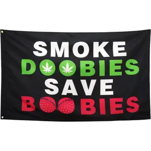 Tapestry  Smoke Doobiess Save Boobies Flag Cool Funny Flags For Room Guys Girls Meme Flags Banner 40x60 IN College Dorm Bedroom Wall Man Cave Frat Indoor Outdoor Black Background Decor Ornaments