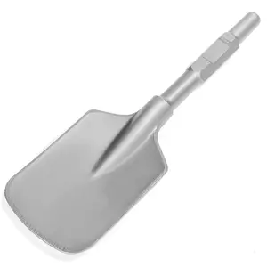 XtremepowerUS 1-1/8" Hex Shovel Head Asphalt Scoop Chisel Bit for Jack Hammer, Heat-Treated Steel Hardware, 5-1/2" x 17-1/4" for Demolition & Trenching