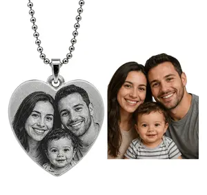 Personalized Photo Engraved Necklace, Custom Picture Engraving, Stainless Steel, Personalized Family/Pet Jewelry, Perfect Gift