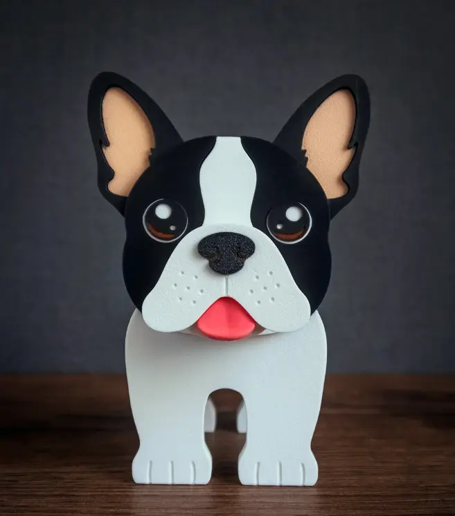 Adorable Boston Terrier Glasses Holder - 3D Printed Miniature Animal Figures Desk Organizer, Key Storage, Office Desk Supplies Organizers & Dispensers, Miniature Animal Figures Desk Supplies Organizers & Dispensers, Cute Office Desk Accessories, Desk Tidy