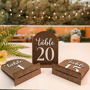 Wedding Table Numbers 1-20,  Table Numbers For Wedding Reception 1-20, Restaurant Tables Number Signs With Stands, Wooden Tables Markers For Event, Party, Centerpiece