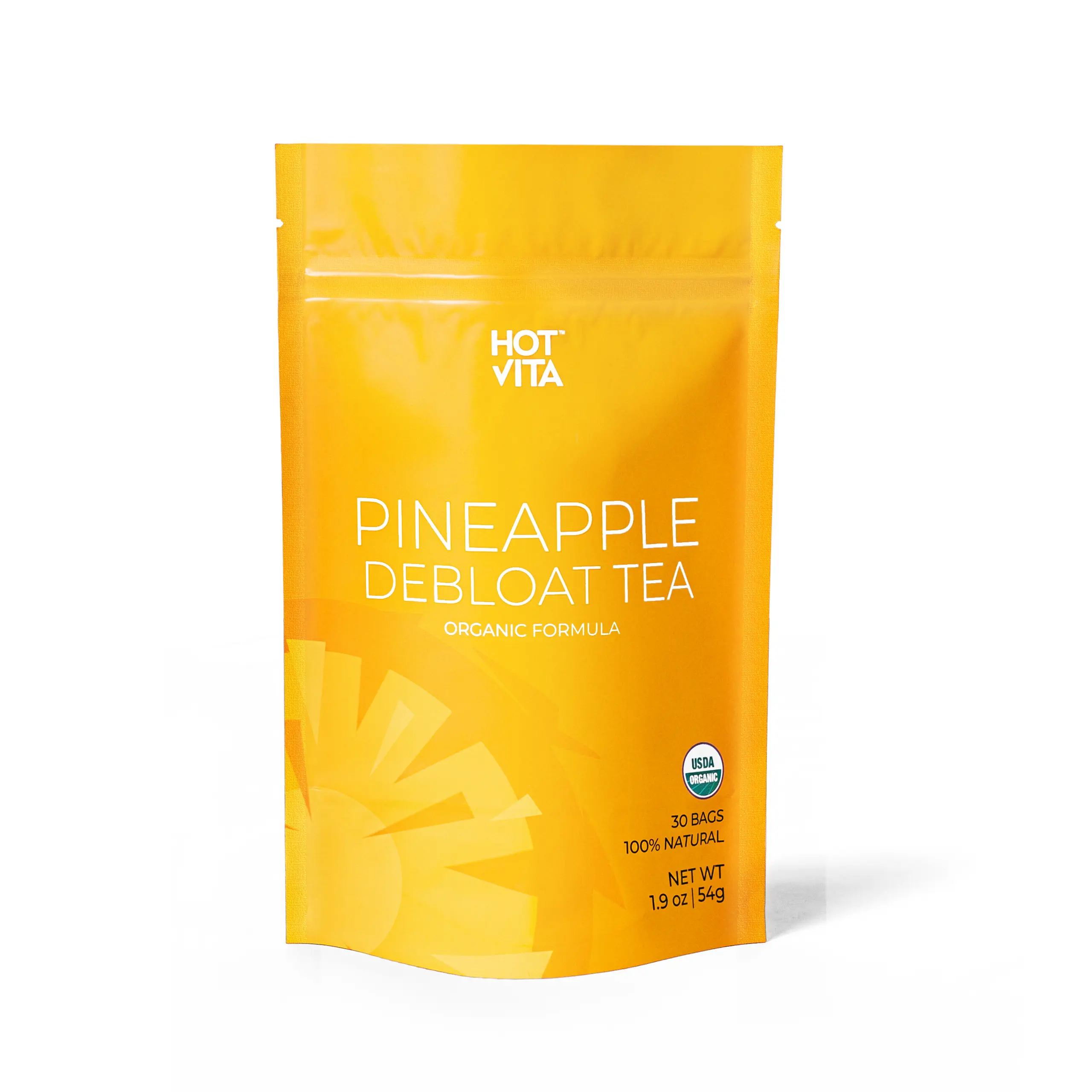 Pineapple Cleanse Organic Herbal Tea Bags - US Made, Natural Ingredients, Energizing Formula, Refreshing Daily Boost - 30 Count