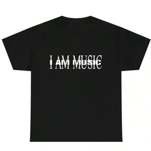 Carti Rapper I AM MUSIC Print HipHop T Shirt Vintage All Size Black T-SHIRT - Casual Shirt, Unisex Shirt, Soft Fabric, Breathable, Comfortable, Short-Sleeved Retro