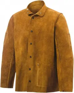 Steiner Size L Brown Cowhide Welding Coat, Snaps Closure, 3 Pockets, Model 9215-L, Coats
