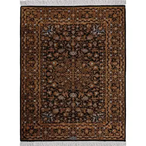 Silk Fine Hand-Knotted Traditional  Persian  Qom  Rug