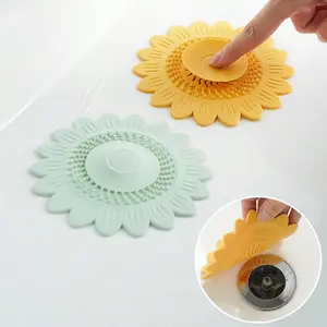 Flower Design Sink Drain Strainer, 2 Counts Anti-odor Drain Stopper, Hair Catcher Shower Drain Cover, Bathroom Accessories