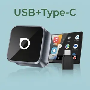 OTTOCAST Mini Cube 2026 Upgrade Fast Wireless CarPlay Adapter, 2in1 Wireless CarPlay & Android Auto Adapter, Wireless CarPlay and YouTube Adapter, Dual-Band 2.4G+5G for Cars After 2016