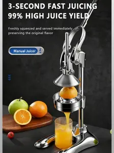 squeezer hand efficient extraction aluminum manual press juicer multimode juicer Commercial Grade fruitsqueezer Manual Cold Press Citrus Juicer for Lime Lemon Juice Easyto Clean Stainless Steel Durable Compact MultifunctionalFruit Vegetable Washing Baske