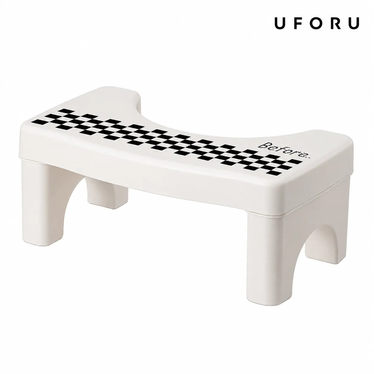 UFORU Adult Sturdy Plastic Lightweight Toilet Step Stool - Anti-Slip, Easy Soap Clean, Fits Most Toilets, Portable, Ideal for Daily Bathroom Routines, Great Mother's Day Gift