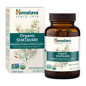 Himalaya Organic Shatavari - Promotes Hormone Balance for Women and Menstrual Cramp Relief - USDA Organic, Vegan, Gluten Free, 1300 mg, 60 Caplets